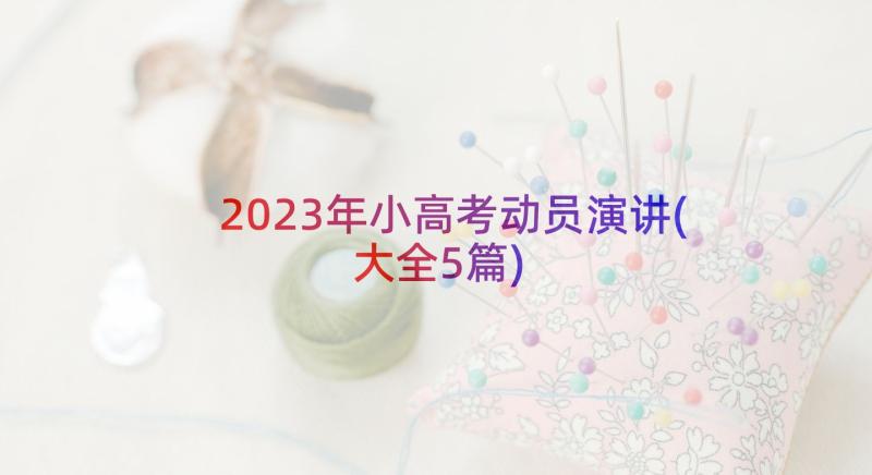 2023年小高考动员演讲(大全5篇)