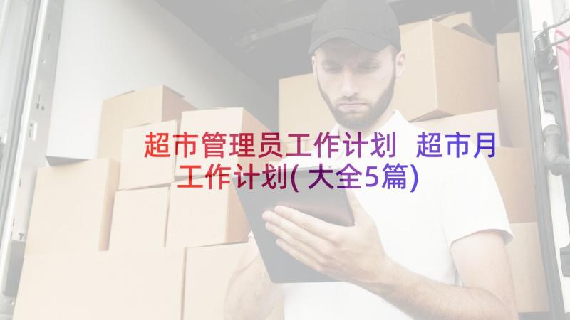 超市管理员工作计划 超市月工作计划(大全5篇)