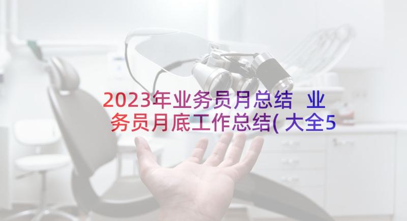 2023年业务员月总结 业务员月底工作总结(大全5篇)