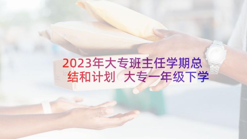 2023年大专班主任学期总结和计划 大专一年级下学期班主任工作计划(模板5篇)