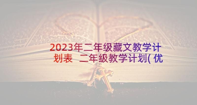 2023年二年级藏文教学计划表 二年级教学计划(优秀6篇)