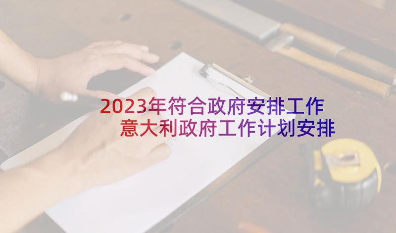 2023年符合政府安排工作 意大利政府工作计划安排实用(优秀5篇)