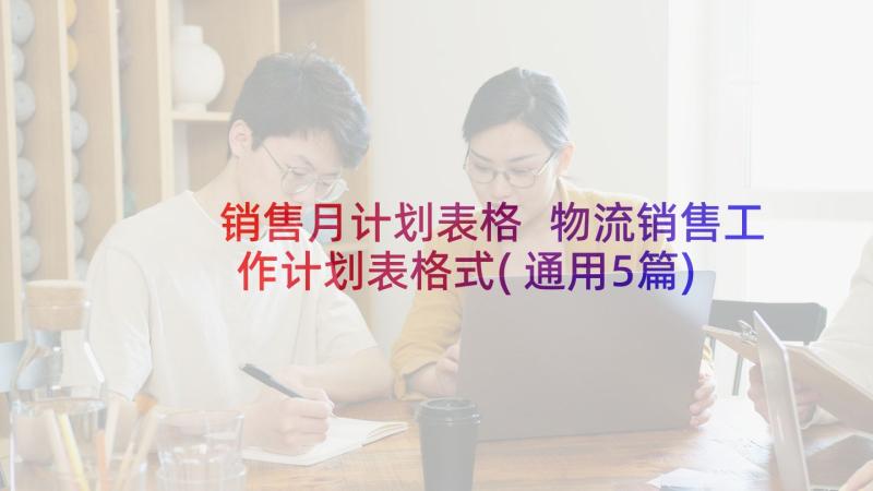 销售月计划表格 物流销售工作计划表格式(通用5篇)