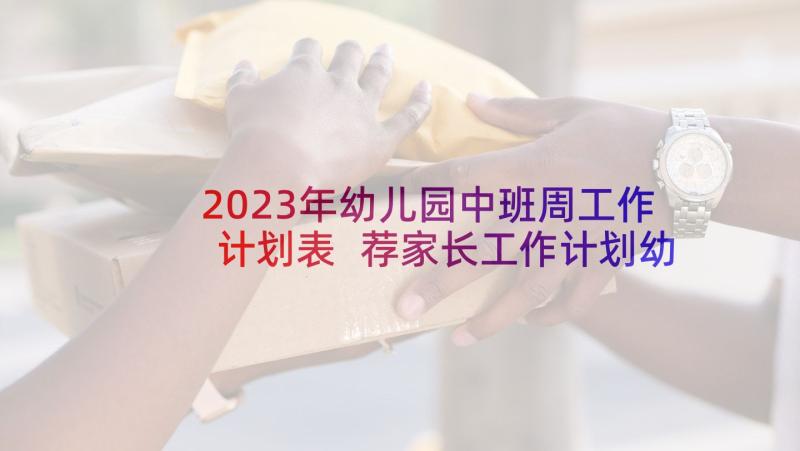 2023年幼儿园中班周工作计划表 荐家长工作计划幼儿园周计划(精选5篇)