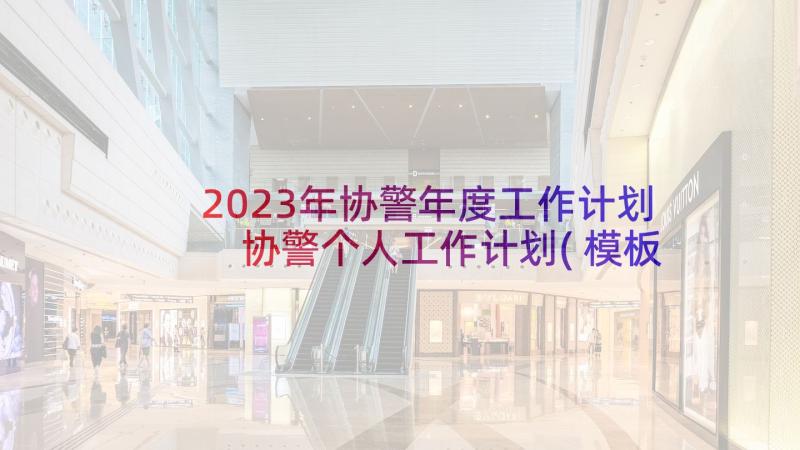 2023年协警年度工作计划 协警个人工作计划(模板5篇)