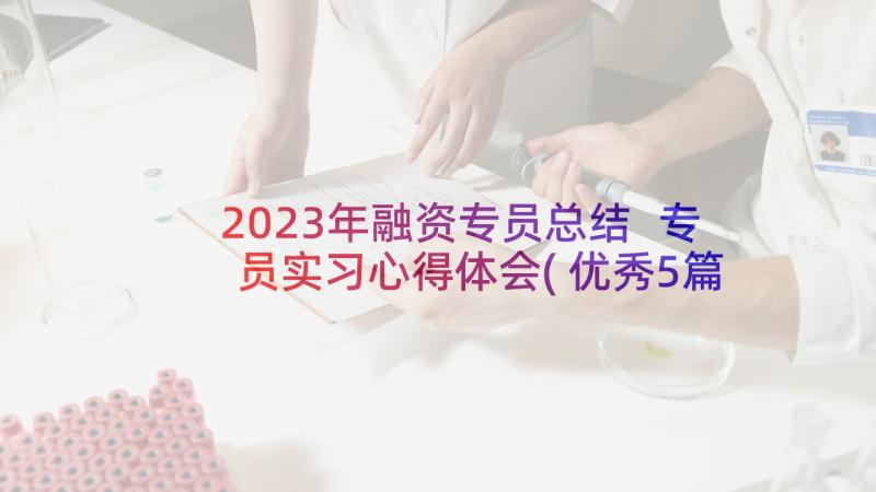 2023年融资专员总结 专员实习心得体会(优秀5篇)