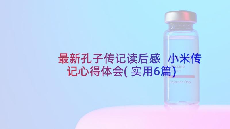 最新孔子传记读后感 小米传记心得体会(实用6篇)