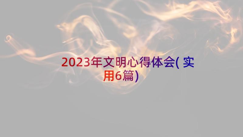 2023年文明心得体会(实用6篇)