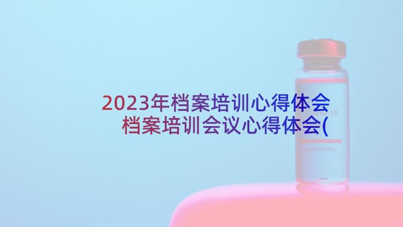 2023年档案培训心得体会 档案培训会议心得体会(模板6篇)