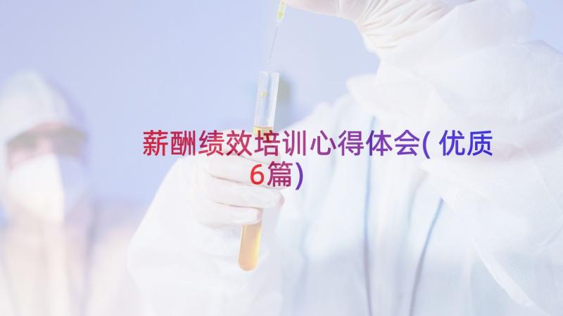 薪酬绩效培训心得体会(优质6篇)