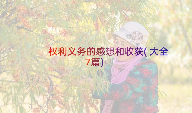 权利义务的感想和收获(大全7篇)