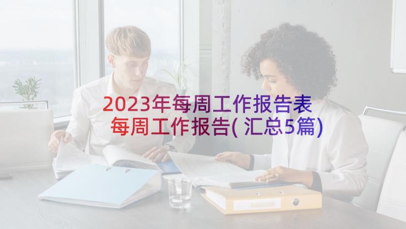 2023年每周工作报告表 每周工作报告(汇总5篇)