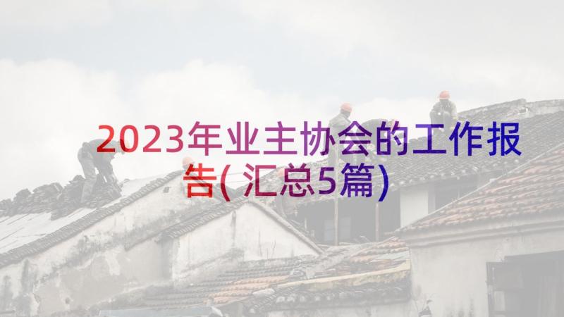 2023年业主协会的工作报告(汇总5篇)