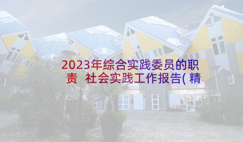 2023年综合实践委员的职责 社会实践工作报告(精选9篇)