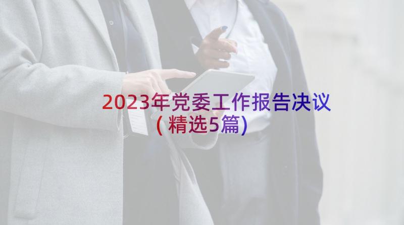 2023年党委工作报告决议(精选5篇)