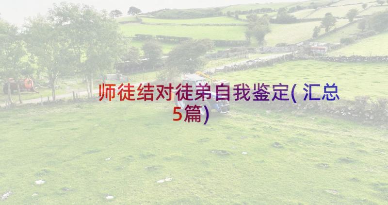 师徒结对徒弟自我鉴定(汇总5篇)