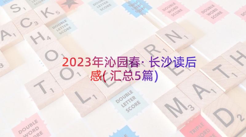 2023年沁园春·长沙读后感(汇总5篇)