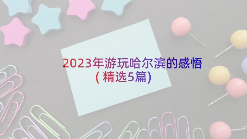 2023年游玩哈尔滨的感悟(精选5篇)