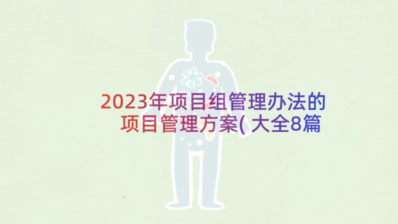 2023年项目组管理办法的 项目管理方案(大全8篇)