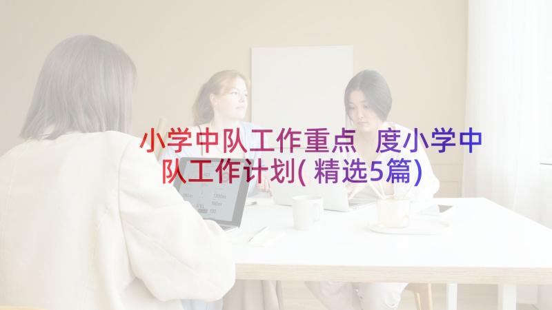 小学中队工作重点 度小学中队工作计划(精选5篇)