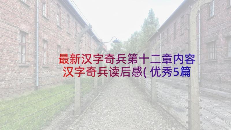 最新汉字奇兵第十二章内容 汉字奇兵读后感(优秀5篇)