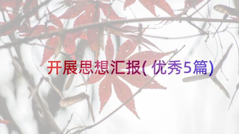 开展思想汇报(优秀5篇)