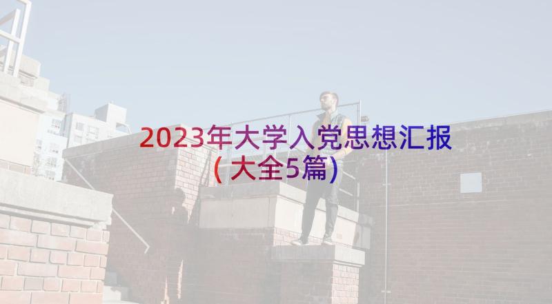 2023年大学入党思想汇报(大全5篇)