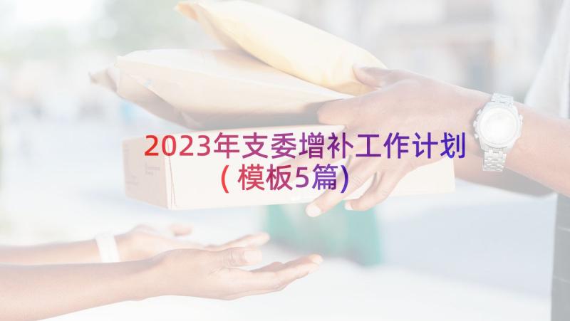 2023年支委增补工作计划(模板5篇)