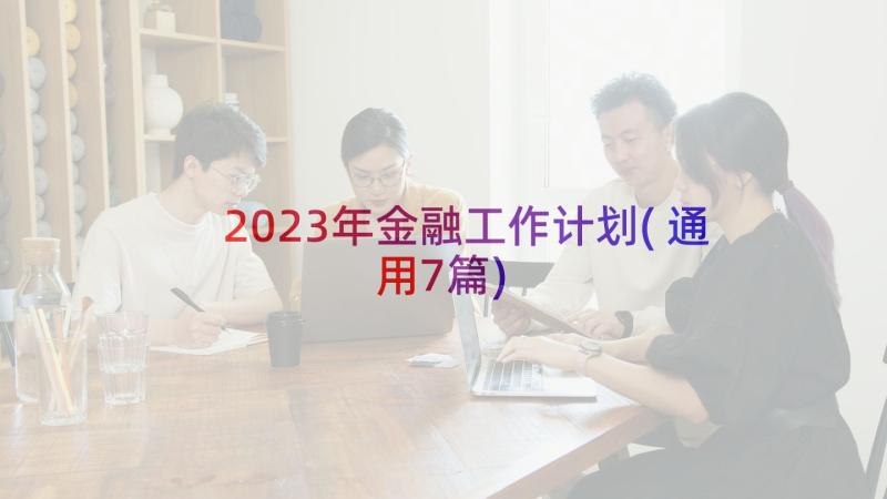 2023年金融工作计划(通用7篇)