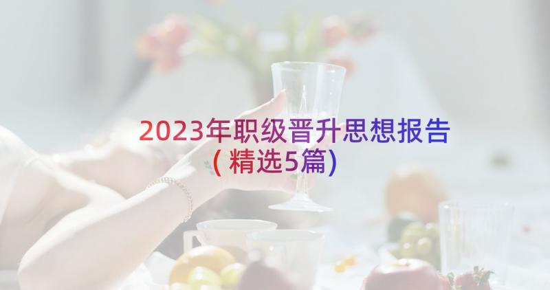 2023年职级晋升思想报告(精选5篇)