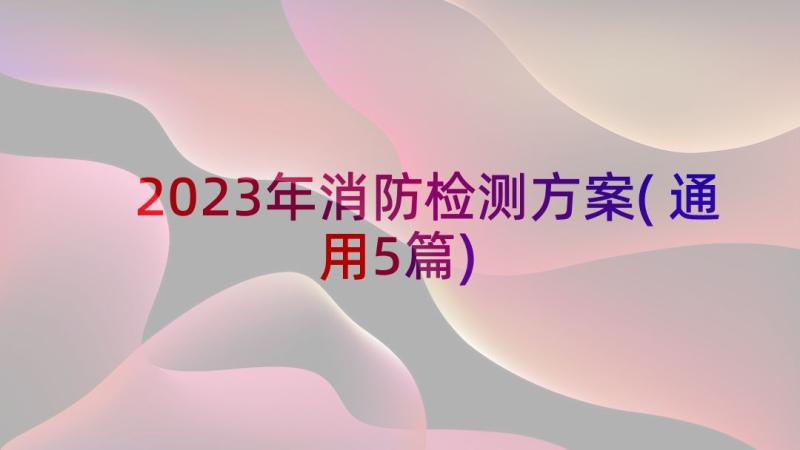 2023年消防检测方案(通用5篇)