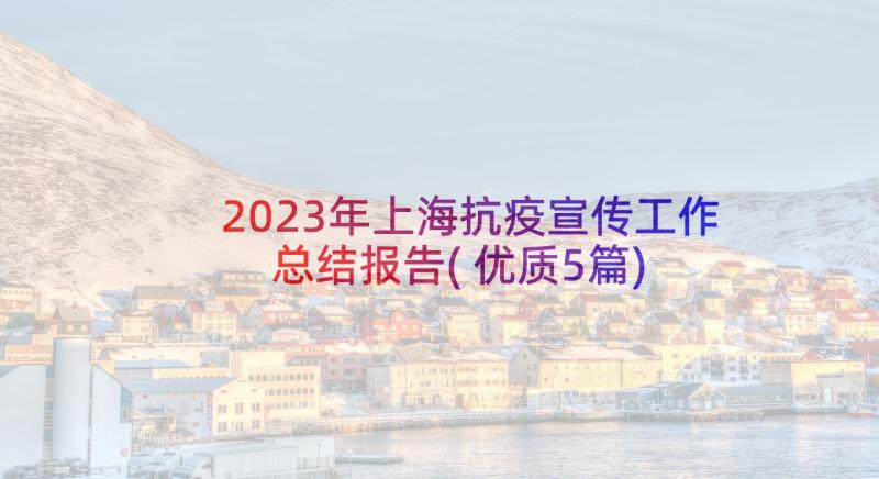 2023年上海抗疫宣传工作总结报告(优质5篇)