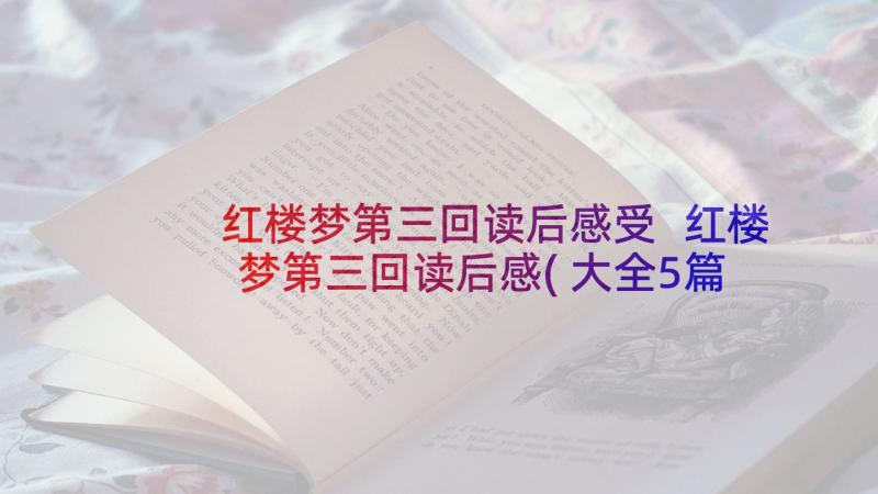 红楼梦第三回读后感受 红楼梦第三回读后感(大全5篇)