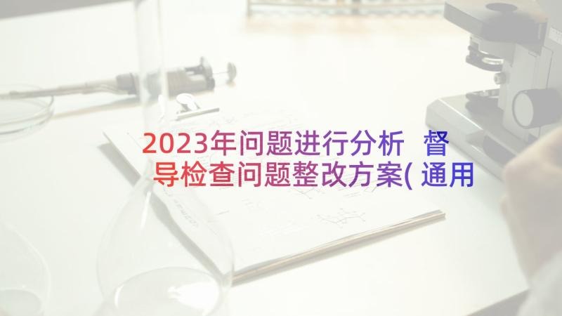 2023年问题进行分析 督导检查问题整改方案(通用8篇)