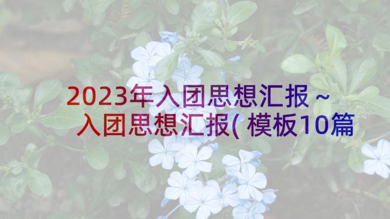 2023年入团思想汇报～ 入团思想汇报(模板10篇)