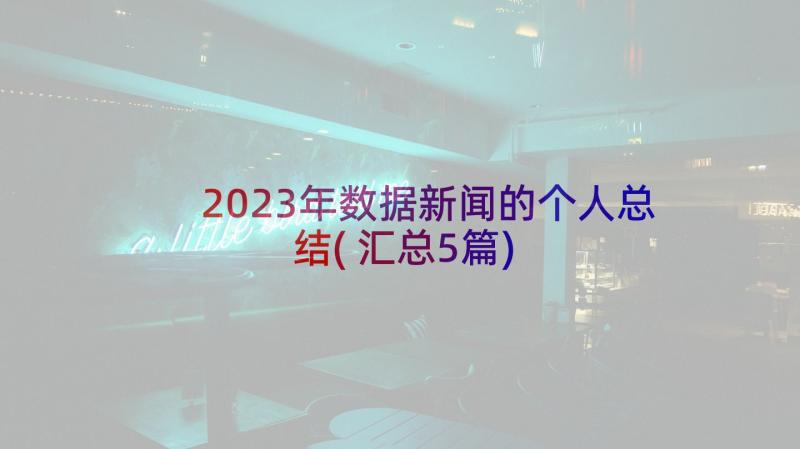 2023年数据新闻的个人总结(汇总5篇)