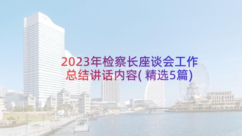 2023年检察长座谈会工作总结讲话内容(精选5篇)