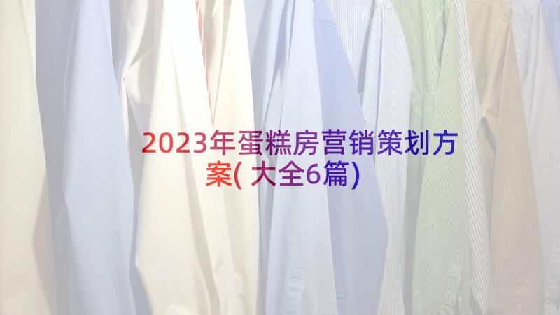 2023年蛋糕房营销策划方案(大全6篇)
