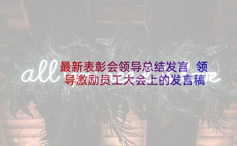 最新表彰会领导总结发言 领导激励员工大会上的发言稿(通用5篇)