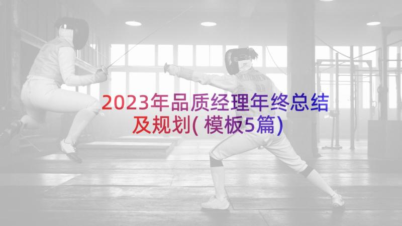 2023年品质经理年终总结及规划(模板5篇)