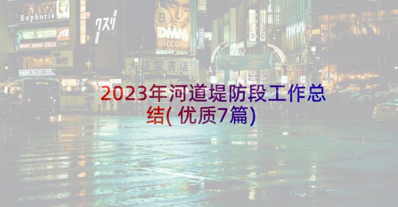 2023年河道堤防段工作总结(优质7篇)