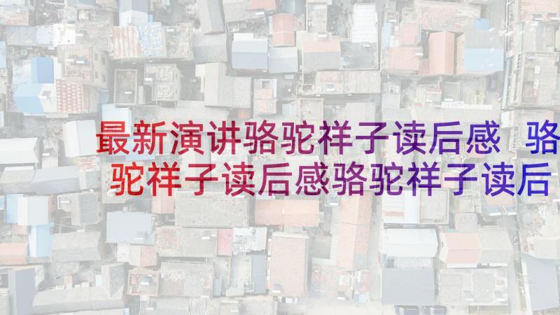 最新演讲骆驼祥子读后感 骆驼祥子读后感骆驼祥子读后感(优秀10篇)