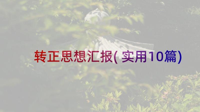 转正思想汇报(实用10篇)