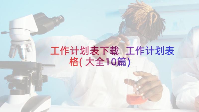 工作计划表下载 工作计划表格(大全10篇)