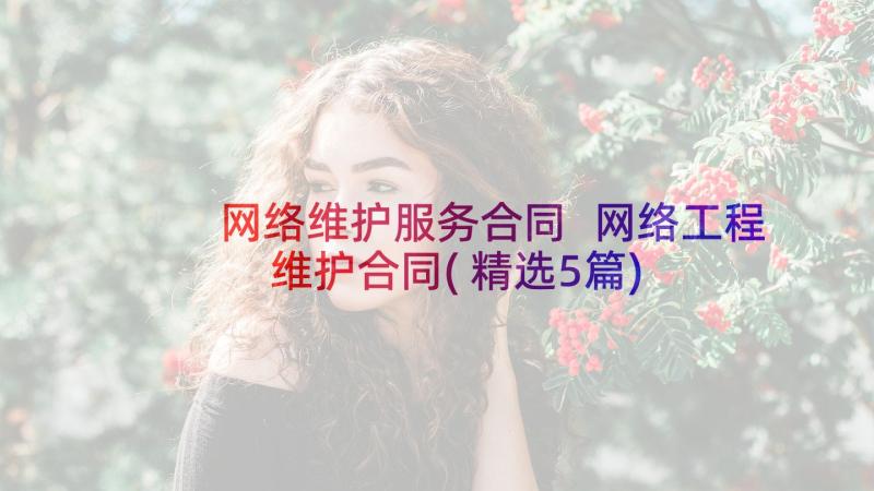 网络维护服务合同 网络工程维护合同(精选5篇)