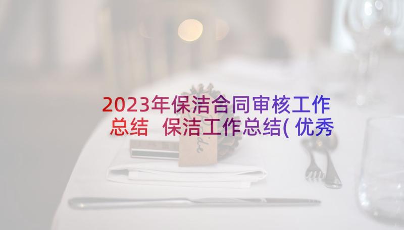 2023年保洁合同审核工作总结 保洁工作总结(优秀7篇)