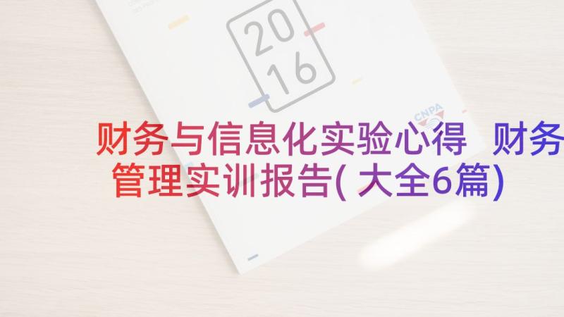 财务与信息化实验心得 财务管理实训报告(大全6篇)