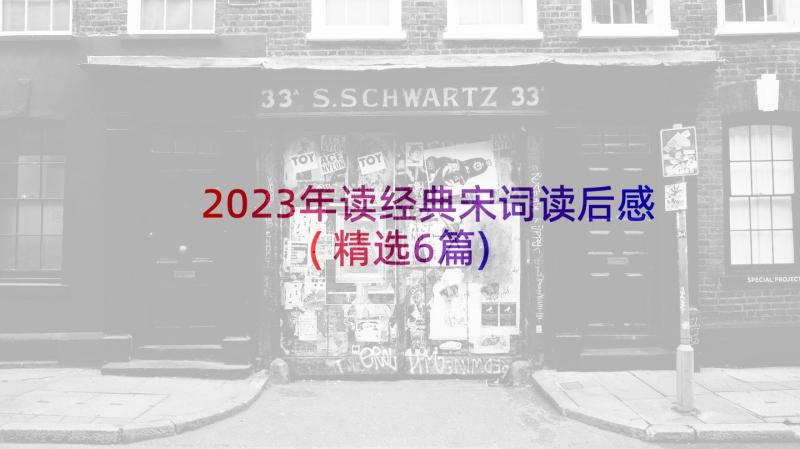 2023年读经典宋词读后感(精选6篇)