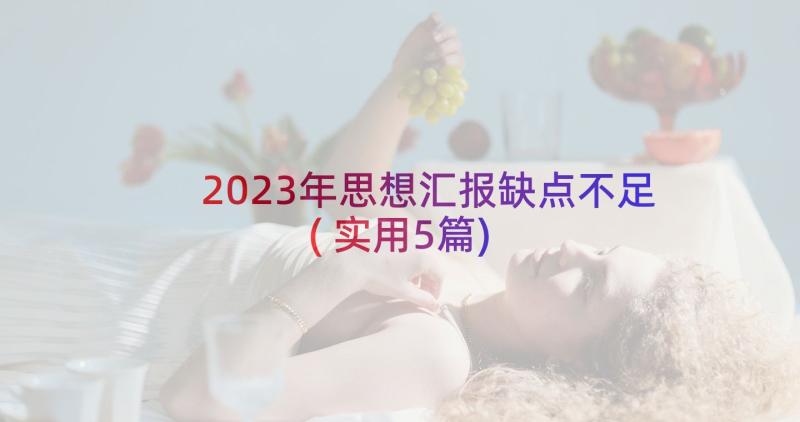 2023年思想汇报缺点不足(实用5篇)