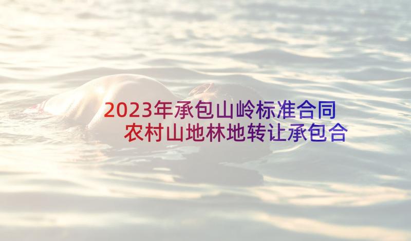 2023年承包山岭标准合同 农村山地林地转让承包合同(实用5篇)